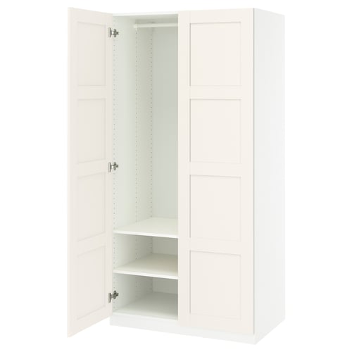 PAX / BERGSBO Combinación de armario, blanco/blanco, 39 3/8x23 5/8x79 1/4 "