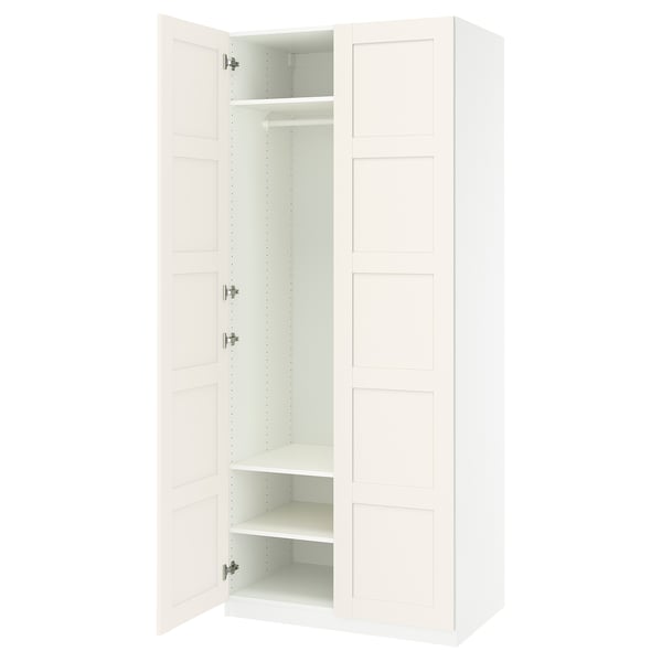 PAX / BERGSBO Combinación de armario, blanco/blanco, 39 3/8x23 5/8x93 1/8 "