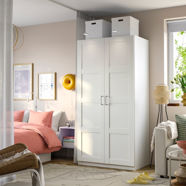 PAX / BERGSBO Combinación de armario, blanco/blanco, 39 3/8x23 5/8x79 1/4 "