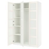 PAX / BERGSBO Combinación de armario, blanco/vidrio esmerilado/blanco, 59x23 5/8x93 1/8 "