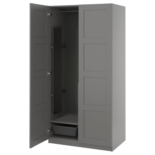 PAX / BERGSBO Combinación de armario, gris oscuro/gris oscuro, 39 3/8x23 5/8x79 1/4 "