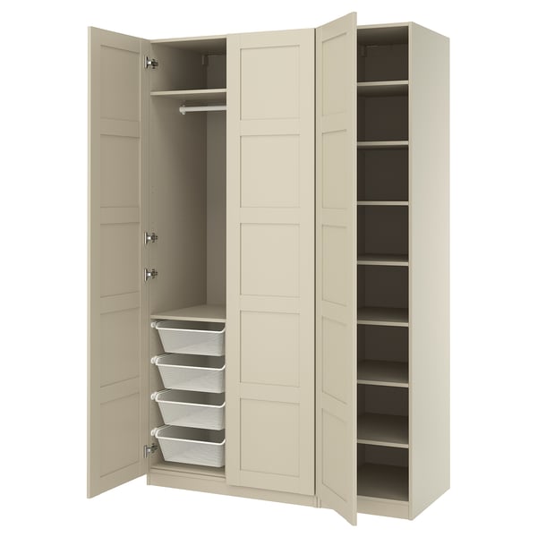 PAX / BERGSBO Ropero, beige grisáceo/beige grisáceo, 59x23 5/8x93 1/8 "