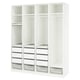 Opción: PAX Combinación de armario, blanco, 78 3/4x22 7/8x93 1/8 "