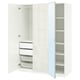 PAX / FARDAL/ÅHEIM Combinación de armario, alto brillo blanco/espejo de vidrio, 59x23 5/8x79 1/4 "