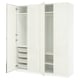 Opción: PAX / FARDAL/ÅHEIM Combinación de armario, blanco alto brillo/blanco espejo de vidrio, 78 3/4x23 5/8x93 1/8 "