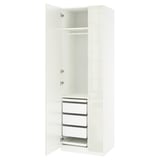 PAX / FARDAL Combinación de armario, alto brillo/blanco, 29 1/2x23 5/8x93 1/8 "