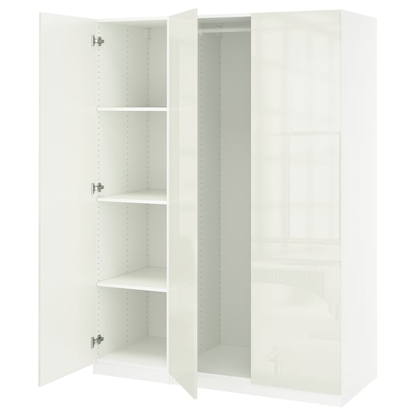 PAX / FARDAL Combinación de armario, blanco/alto brillo blanco, 59x23 5/8x79 1/4 "