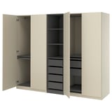 PAX / FORSAND Combinación de armario, beige grisáceo/gris oscuro beige grisáceo, 98 3/8x23 5/8x79 1/4 "