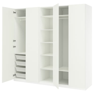 PAX / FORSAND Combinación de armario, blanco/blanco, 98 3/8x23 5/8x93 1/8 "