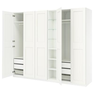 PAX / GRIMO Combinación de armario, blanco blanco/blanco, 112 1/4x23 5/8x93 1/8 "