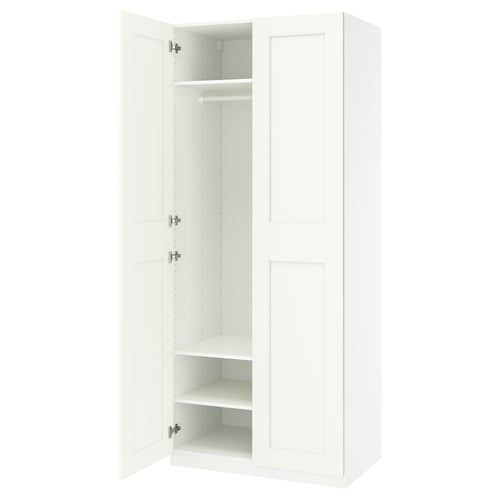 PAX / GRIMO Combinación de armario, blanco/blanco, 39 3/8x23 5/8x93 1/8 "