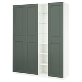 PAX / GRIMO Combinación de armario, blanco gris-verde/blanco, 72 7/8x23 5/8x93 1/8 "