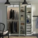 PAX / GRIMO Combinación de armario, blanco gris-verde/blanco, 72 7/8x23 5/8x93 1/8 "