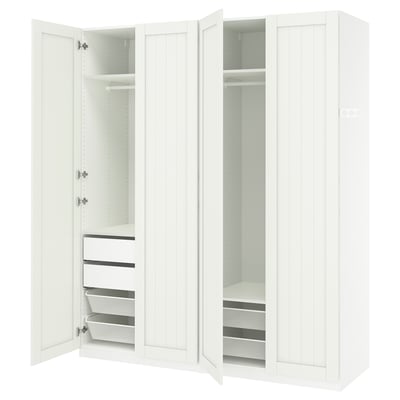 PAX / GULLABERG Combinación de armario, blanco/blanco, 78 3/4x23 5/8x93 1/8 "