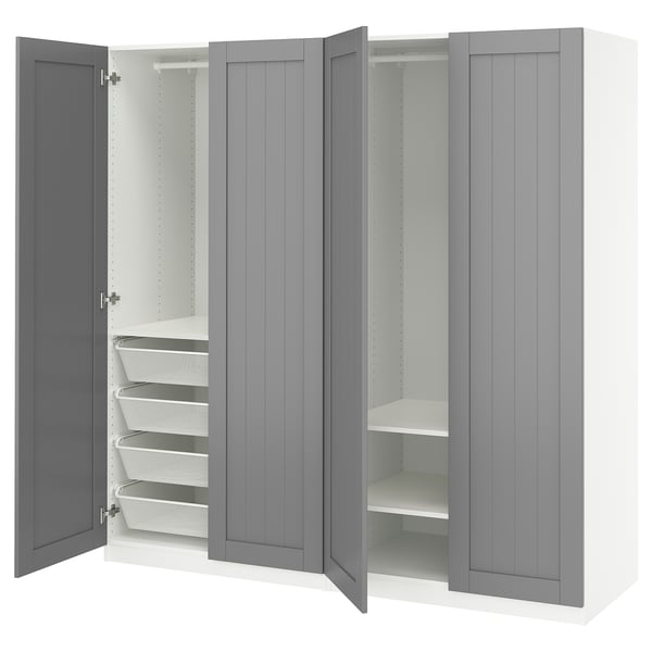 PAX / GULLABERG Combinación de armario, blanco/gris, 78 3/4x23 5/8x79 1/4 "
