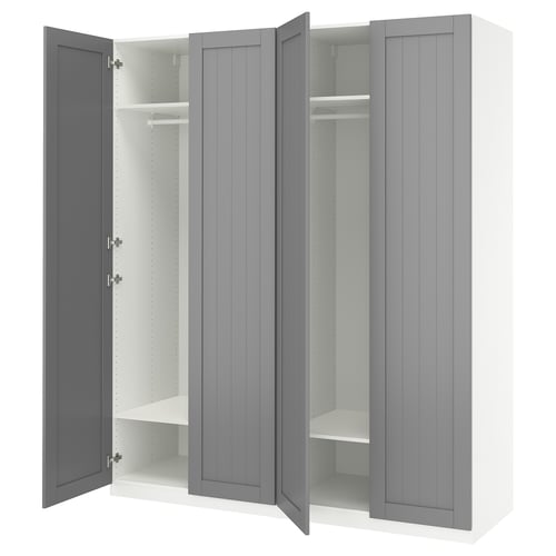 PAX / GULLABERG Combinación de armario, blanco/gris, 78 3/4x23 5/8x93 1/8 "