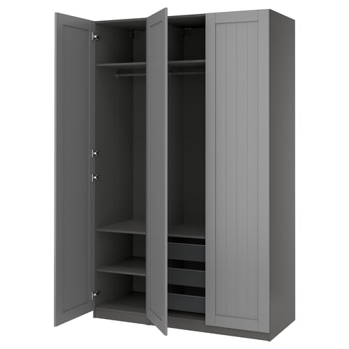 PAX / GULLABERG Combinación de armario, gris oscuro/gris oscuro, 59x23 5/8x93 1/8 "