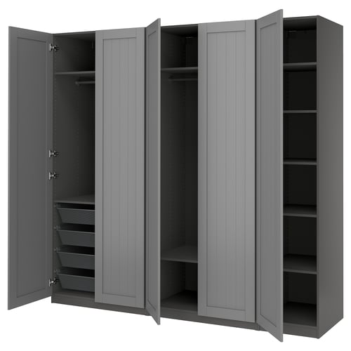 PAX / GULLABERG Combinación de armario, gris oscuro/gris oscuro, 98 3/8x23 5/8x93 1/8 "