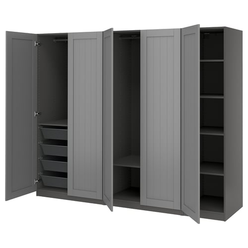 PAX / GULLABERG Combinación de armario, gris oscuro/gris oscuro, 98 3/8x23 5/8x79 1/4 "