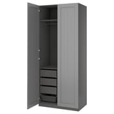 PAX / GULLABERG Combinación de armario, gris oscuro/gris, 39 3/8x23 5/8x93 1/8 "