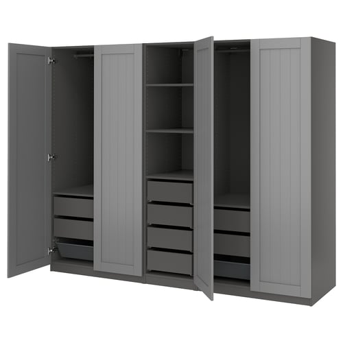 PAX / GULLABERG Combinación de armario, gris oscuro/gris, 98 3/8x23 5/8x79 1/4 "