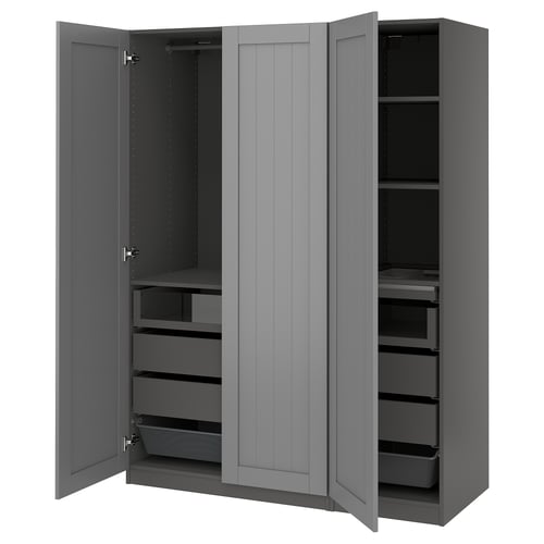 PAX / GULLABERG Combinación de armario, gris oscuro/gris, 59x23 5/8x79 1/4 "