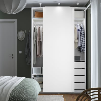PAX / HASVIK Armario+puertas corredizas, blanco/blanco, 59x26x92 7/8 "