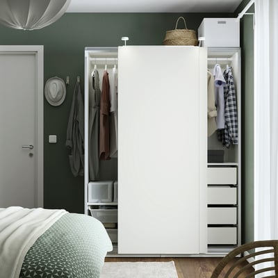 PAX / HASVIK Armario+puertas corredizas, blanco/blanco, 59x26x79 1/8 "