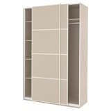PAX / MEHAMN Armario, beige grisáceo/doble cara beige grisáceo, 59x26x93 1/8 "