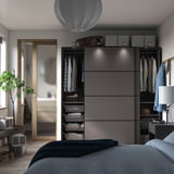 PAX / MEHAMN Armario, gris oscuro/doble cara gris oscuro, 78 3/4x26x79 1/4 "