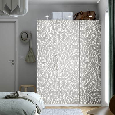 PAX / MISTUDDEN Combinación de armario, blanco/gris con diseño, 59x23 5/8x79 1/4 "