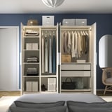 PAX / MISTUDDEN Combinación de armario, blanco/gris con diseño, 78 3/4x23 5/8x79 1/4 "