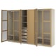 PAX / TONSTAD Combinación de armario, beige grisáceo/chapa de roble vidrio, 118 1/8x23 5/8x79 1/4 "