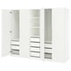 PAX / TONSTAD Combinación de armario, blanco/color hueso, 98 3/8x23 5/8x79 1/4 "