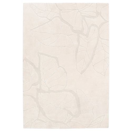 PELARKÖRSBÄR Alfombra, pelo corto, beige claro/motivo hoja, 6 ' 7 "x9 ' 10 "