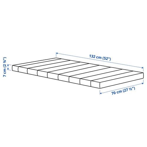 PELLEPLUTT Colchón espuma para cuna, 27 1/2x52 "