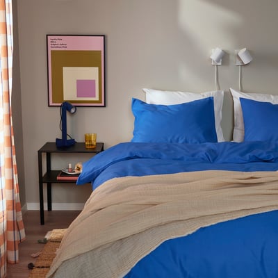PILTANDVINGE Funda nórdica+funda(s) de almohada, azul, Tamaño Full/Queen (Doble/Queen)