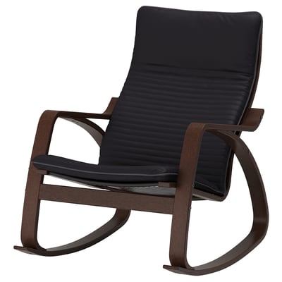 POÄNG Mecedora, marrón/Knisa negro