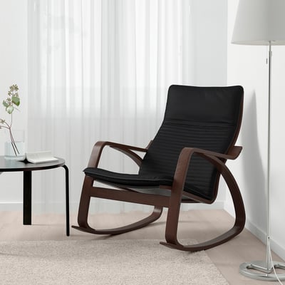 POÄNG Mecedora, marrón/Knisa negro