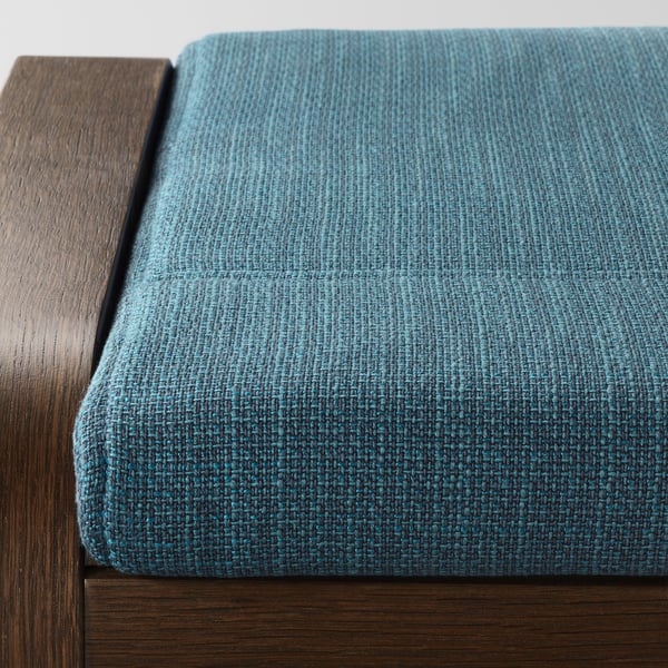 POÄNG Reposapiés, marrón/Hillared azul oscuro