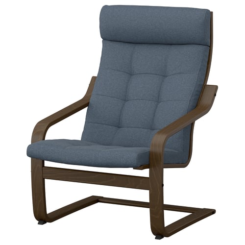 POÄNG Sillón, efecto de nogal/Gunnared azul