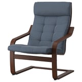 POÄNG Sillón, marrón/Gunnared azul