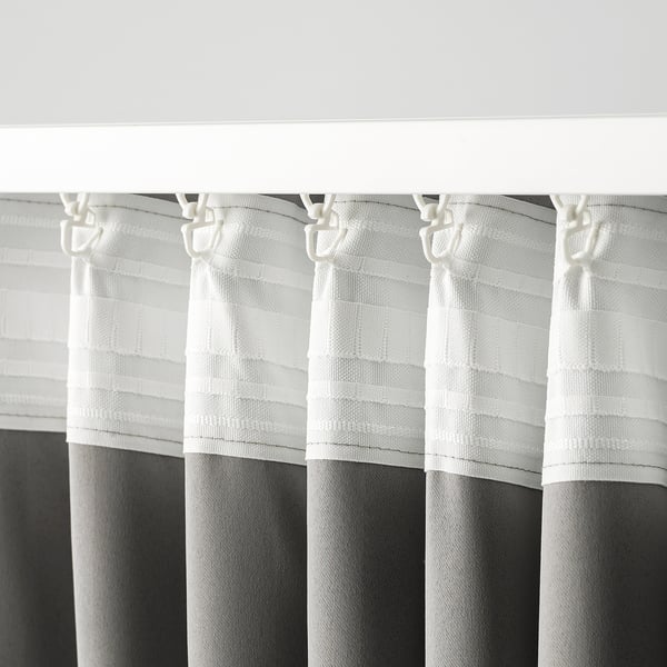 PRAKTTIDLÖSA Cortinas opacas, 1 par, gris, 50x98 "