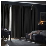 PRAKTTIDLÖSA Cortinas opacas, 1 par, gris, 50x98 "