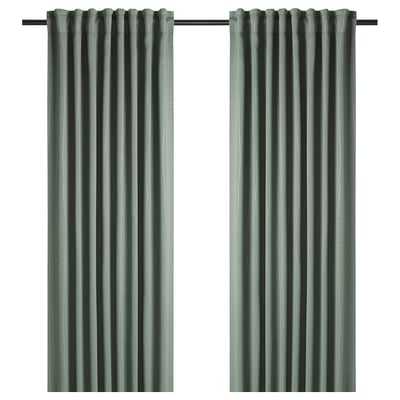PRAKTTIDLÖSA Cortinas opacas, 1 par, verde, 50x98 "