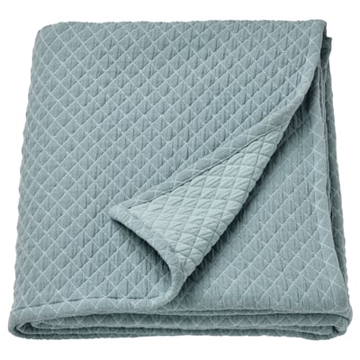 PRAKTVIAL Colcha, gris-azul, Tamaño King