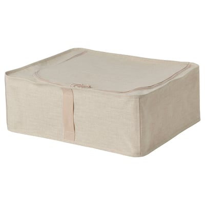 PURRPINGLA Caja de almacenamiento, textil/beige, 17x21x7 "