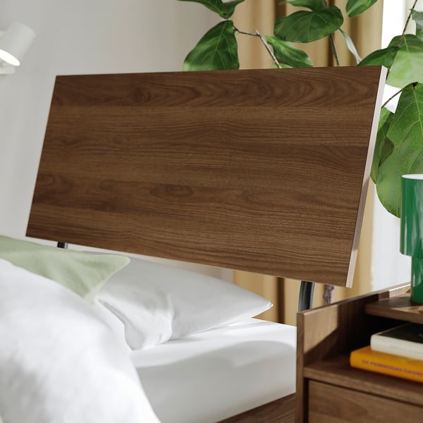 RÅDMANSÖ Base de cama, marrón efecto de nogal, Tamaño twin