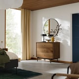 RÅDMANSÖ Gavetero de 3 cajones, marrón efecto de nogal, 35 3/8x18 7/8x31 3/4 "