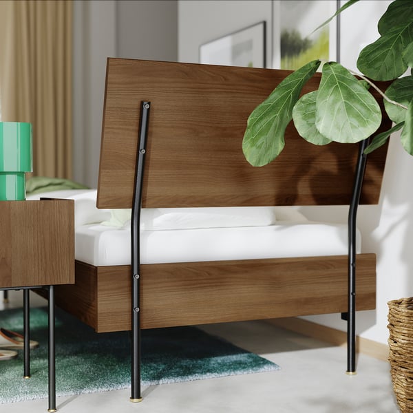 RÅDMANSÖ Muebles de dormitorio, juego de 2, marrón efecto de nogal, Tamaño twin